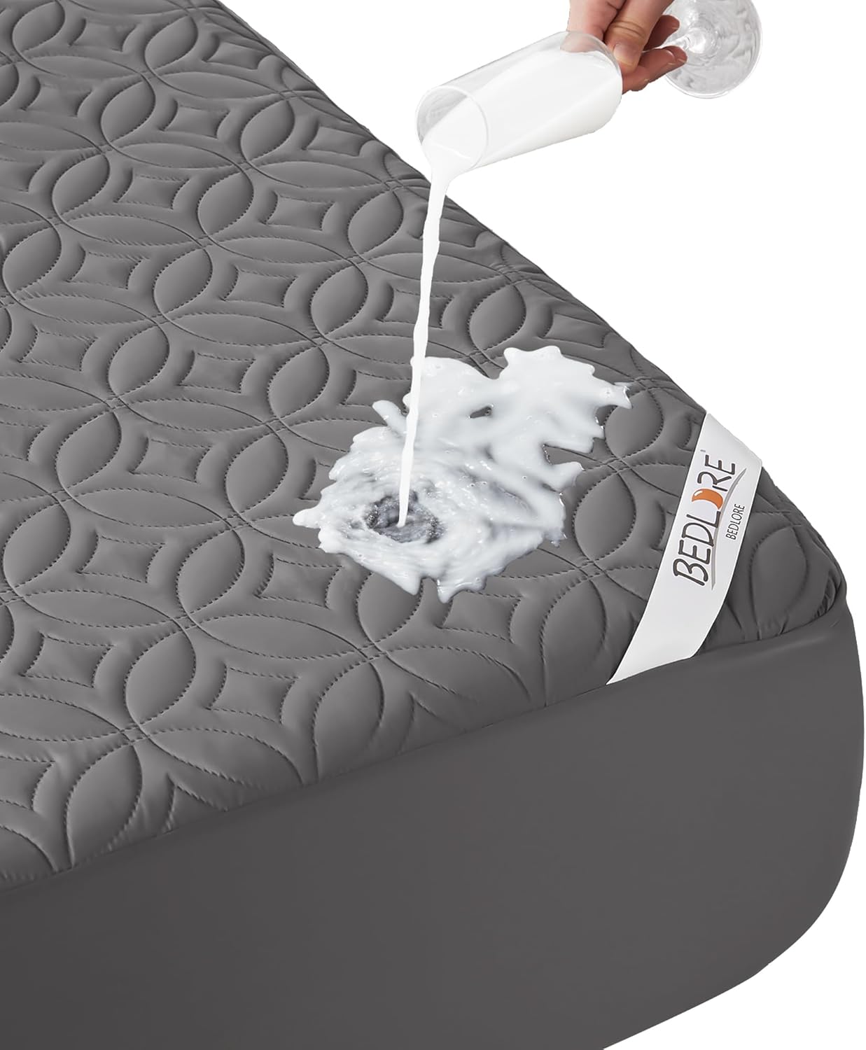 BEDLORE Waterproof Mattress Protector, Mattress Pad Noiseless with Deep Pocket Proof Bed Mattress Cover Washable for Home, Bedroom